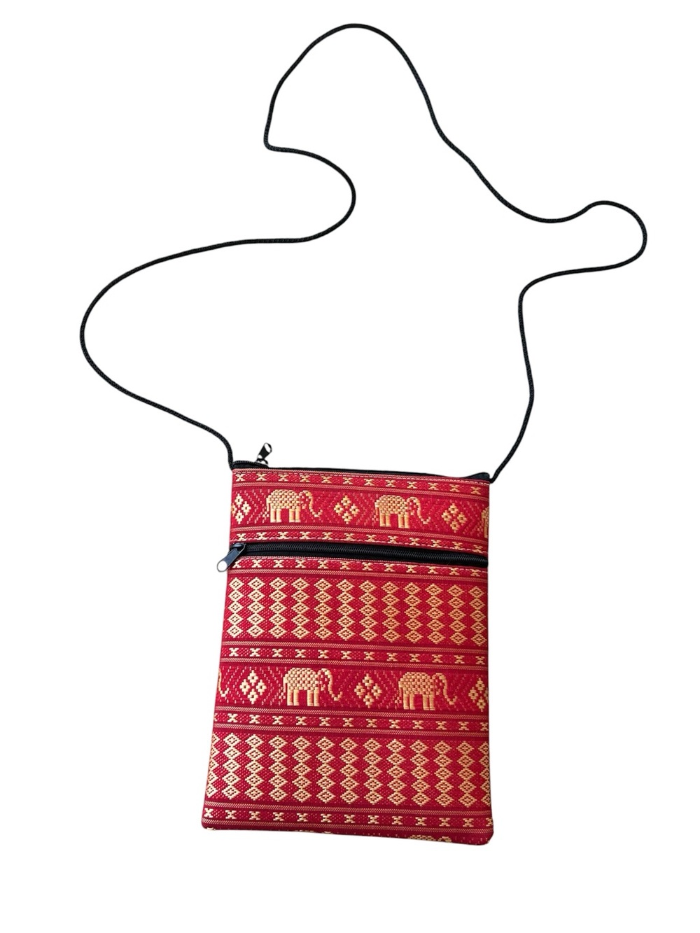 Red Elephant Pattern Crossbody Bag